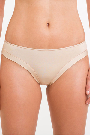 Women's panties - Brazilian made of fine microfiber monochrome cotton gusset broader leg edge flat seams higher proportion of