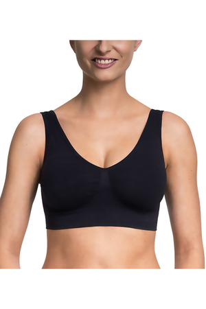 Smooth, sports bra without reinforcement EASY bra monochrome wider straps without fastening wider hem under the bust