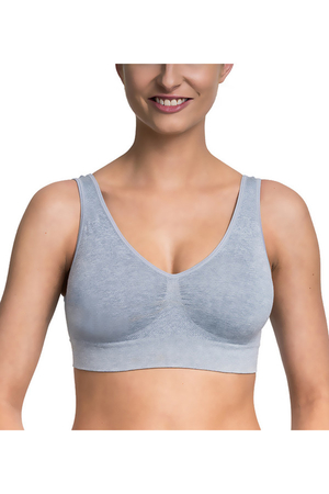 Smooth, sports bra without reinforcement EASY bra monochrome wider straps without fastening wider hem under the bust