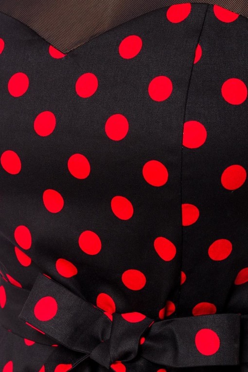 Black and red polka dot dress