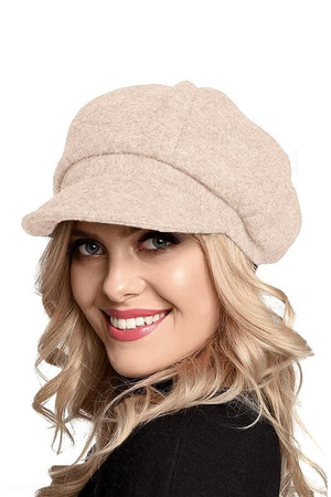 Women's cap with a visor in retro look natural 100% wool excellent natural properties material warm fashion accessory
