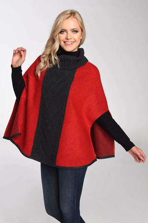 Women's, soft, comfortable poncho, made of 100% wool, which will not escape the attention of your surroundings contrast,