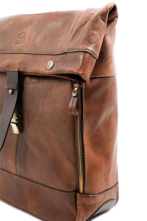 Luxury leather rolling backpack