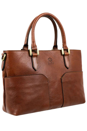 Women's minimalist handbag in premium cowhide leather, hand dyed, sewn in Italy cotton lining medium, interior zippered