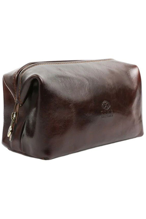 Luxury toiletry bag for leather and craft lovers one colour cotton lining one inner, freely accessible pocket zippered