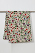 Linen towel with flowers 47 x 70 cm