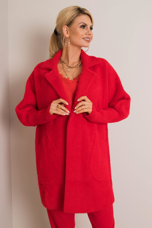 Solid colour coat with wool