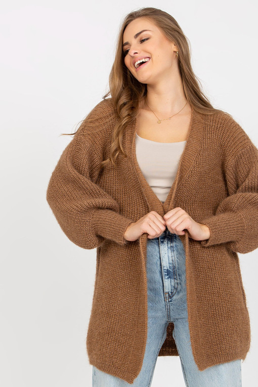 Oversized wool furry cardigan