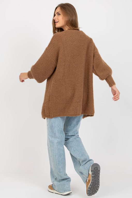 Oversized wool furry cardigan