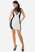 Black-white dress slimming effect