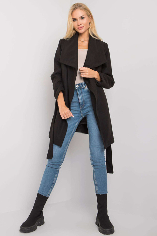 Wrap coat with wool