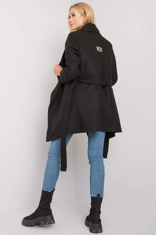 Wrap coat with wool