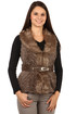 Women's winter fur vest without sleeves