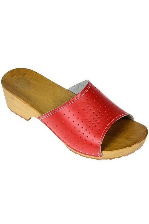 Solid colour leather clogs