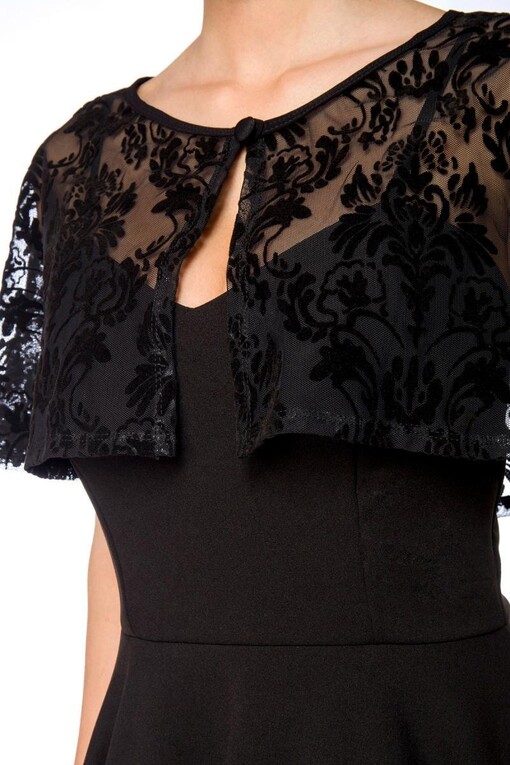 Women's dress with lace pelerina