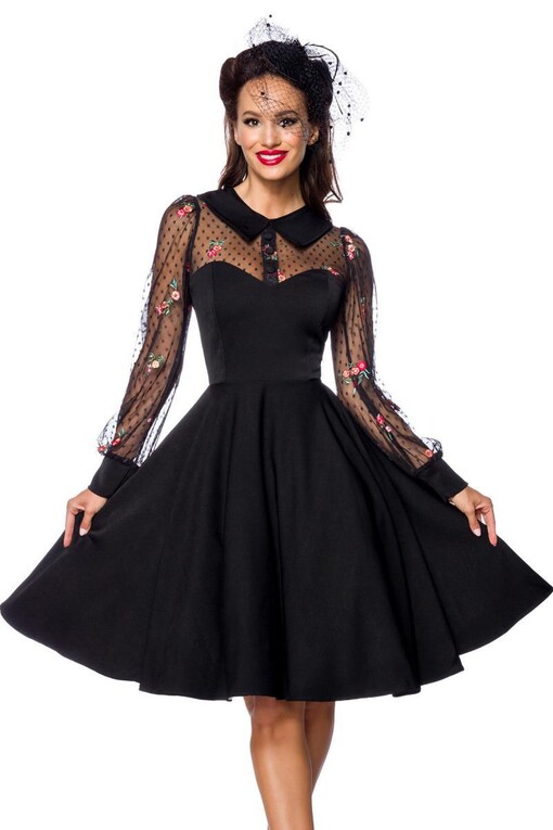 Women's dress with transparent sleeves