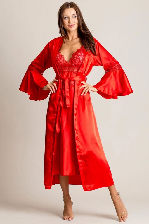 Satin chemise with dressing gown