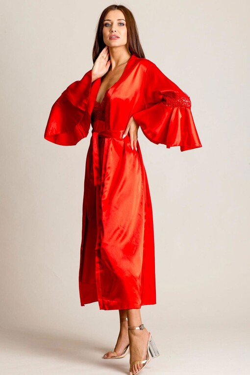 Satin chemise with dressing gown