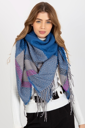 Square rich scarf in pastel colours patterned dominant outfit beautifully warm thanks to the added wool, yet lightweight with