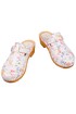 Flowered wooden slippers