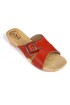 Solid colour leather wood clogs