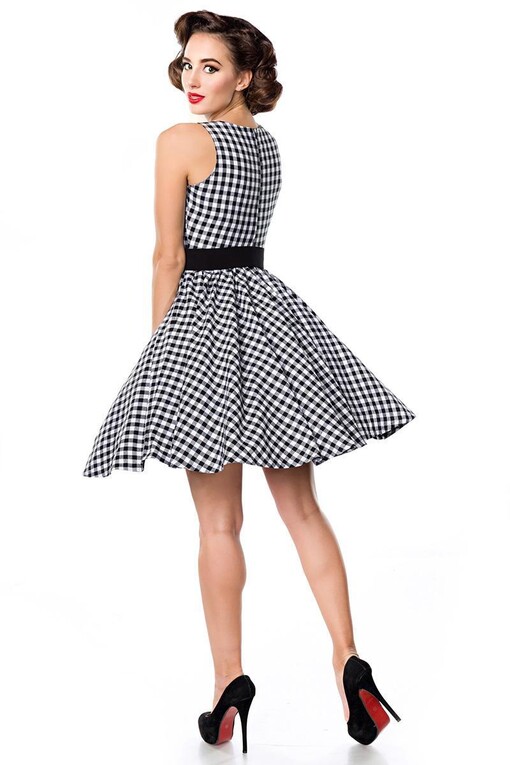 A-line dress with plaid print