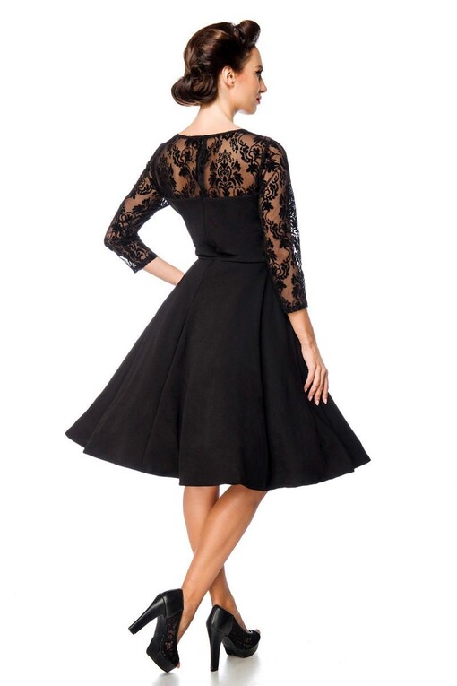 Lace black vintage evening dress