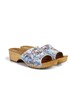 Natural wooden clogs with mosaic