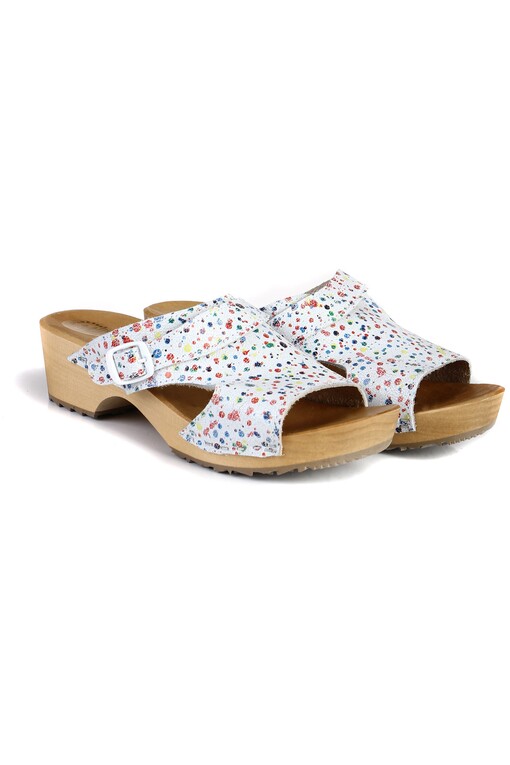 Colorful wooden clogs