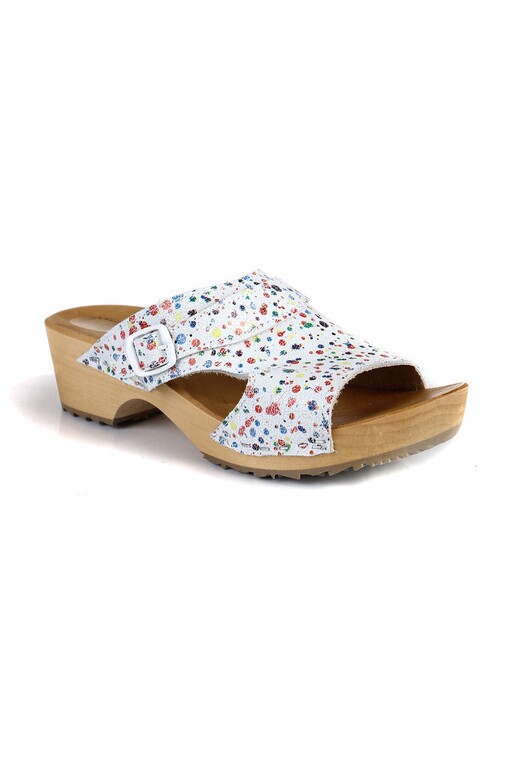 Colorful wooden clogs