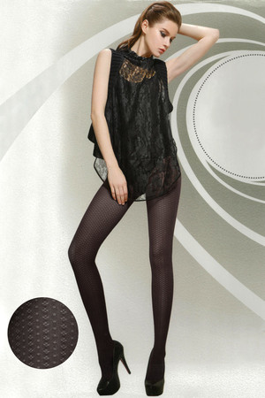 Dark tights with fine pattern. 350Den. Material: 65.8% nylon, 34.2% elastane.
