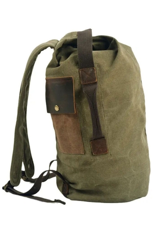 Men's canvas bag in minimalist style main compartment free, without dividers internal hanging pocket - two freely accessible