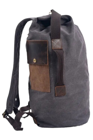 Men's canvas bag in minimalist style main compartment free, without dividers internal hanging pocket - two freely accessible