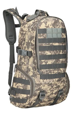 Outdoor camouflage backpack medium size Main compartment with two-way zipper - free without partition One internal pocket