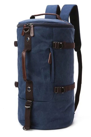 Lightweight unisex canvas travel bag main compartment with side/top zippered opening internal, padded laptop or tablet