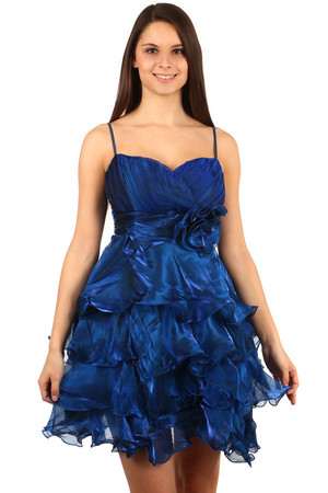 Ruffle dress for princesses with transparent scarf. Adjustable straps. Material: 100% polyester