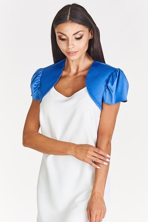 Social bolero in smooth satin short sleeves no fastening no collar without padding suitable to combine with dresses and