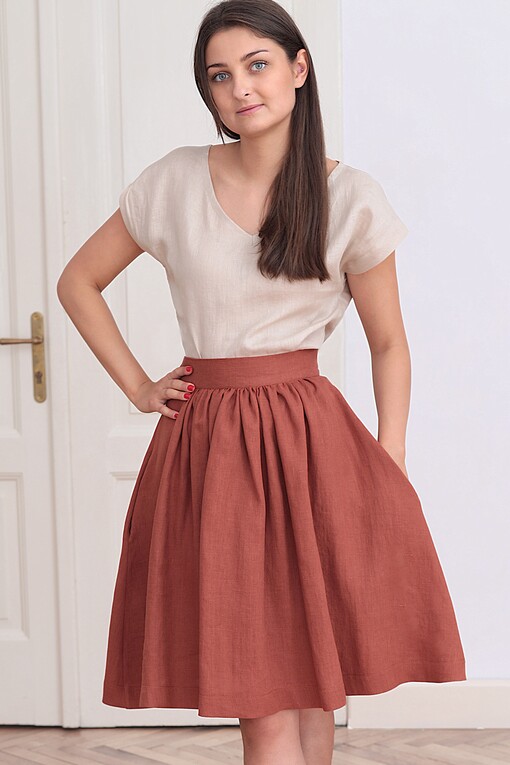 100% linen A-line skirt Lotika