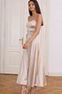 Lace-up long dress with exposed back