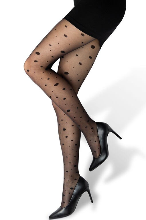 Patterned tights with polka dots 30 DEN