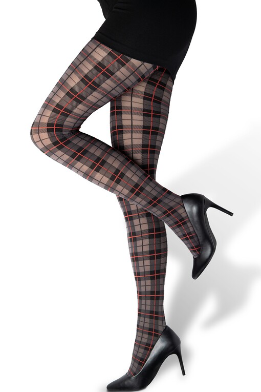 Plaid tights with retro pattern 20 DEN