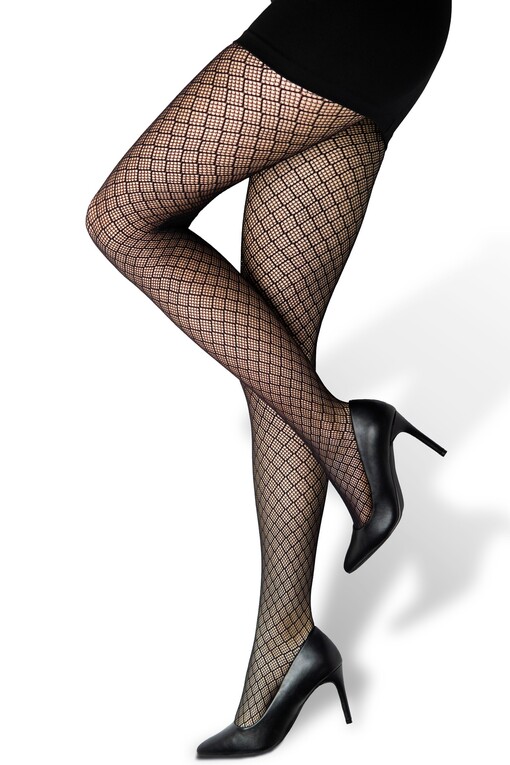 Patterned fishnet stockings