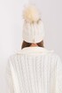 Wool cap with pompom
