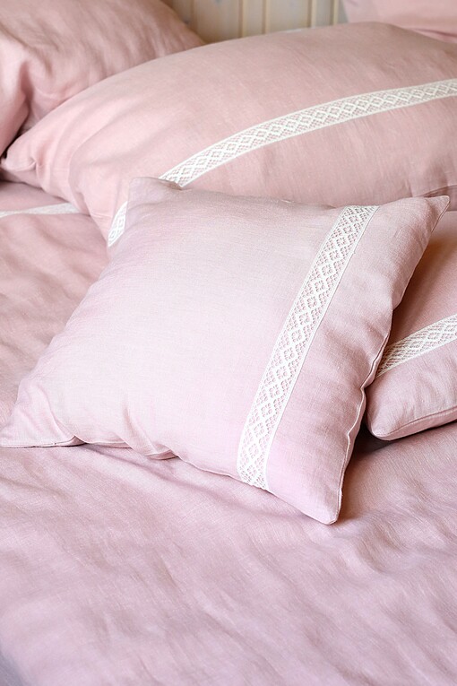 100% linen pillowcase with lace 70x50 cm