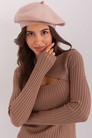 Women's elegant beret not only for winter double layer knit minimalist style suitable for combining colours and styles