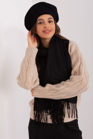 Women's elegant beret not only for winter double layer knit minimalist style suitable for combining colours and styles