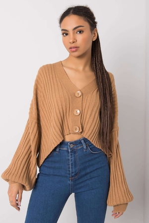 Women's oversized sweater bolero: warm top modern, youthful piece V-neckline big button front closure loose sleeves flexible,