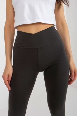 Women's cotton leggings: monochrome stretchy, thin long without fastening elasticated elastic waist Material: 90% cotton, 10%