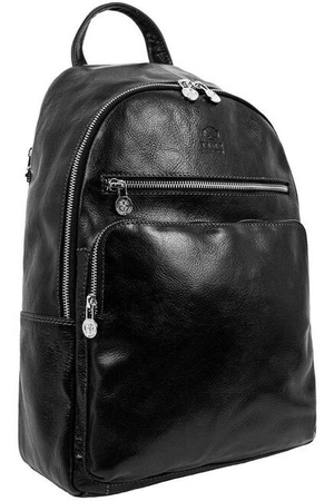 Unisex Leather Backpack Premium Quality Cowhide Multiple Pockets Laptop Compartments Laptop up to 13'' for A4 documents two