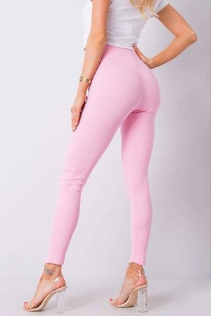 Sports leggings: high waisted with wide elasticated waistband without fastening long ribbed fabric high cotton content